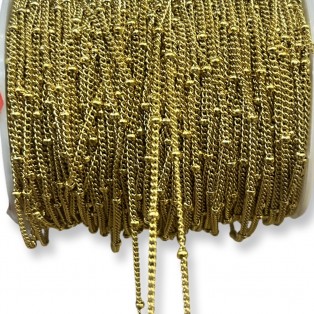Ατσάλινη αλυσίδα επίχρυσο 1x1.6mm