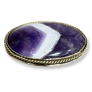 Chevron amethyst καπουσόν οβάλ 41x26mm
