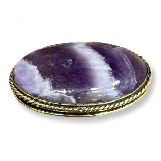 Chevron amethyst καπουσόν οβάλ 38x26mm