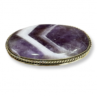 Chevron amethyst καπουσόν οβάλ 47x28mm