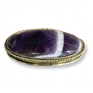 Chevron amethyst καπουσόν οβάλ 41x24mm