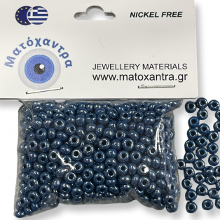 Γυάλινα χαντράκια preciosa μπλε  4mm-40gr