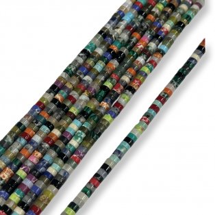 Ημιπολύτιμοι φυσικοί  ροδέλα  mix 4x2mm