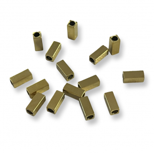 Ατσάλινο 304 παραλληλόγραμμο     18k χρυσό 3*3*7mm
