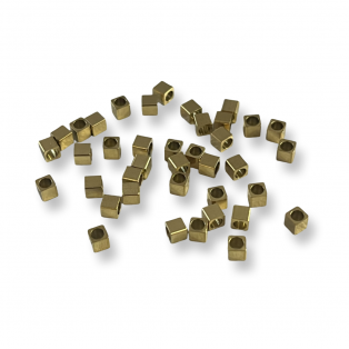 Ατσάλινο 304  κύβος 18k  χρυσό  3mm