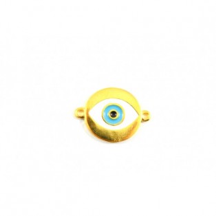 Μεταλλικό μάτι  σμαλτένιο τιρκουάζ 2,5*2cm-  msm060