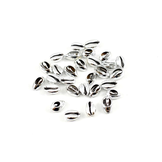 Φυσικό κοχύλι10τεμ επιμεταλλωμένο nickel 2cm MTH017
