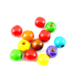 Ξύλινες χάντρες 30 τμχ multi 16mm ksx006