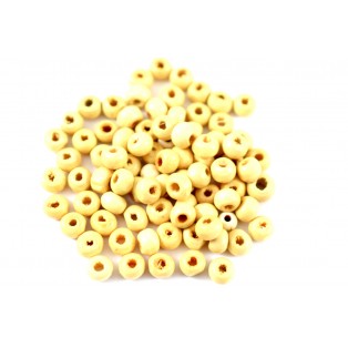 Ξύλινες χάντρες 100 τμχ φυσικό 4mm ksx0011
