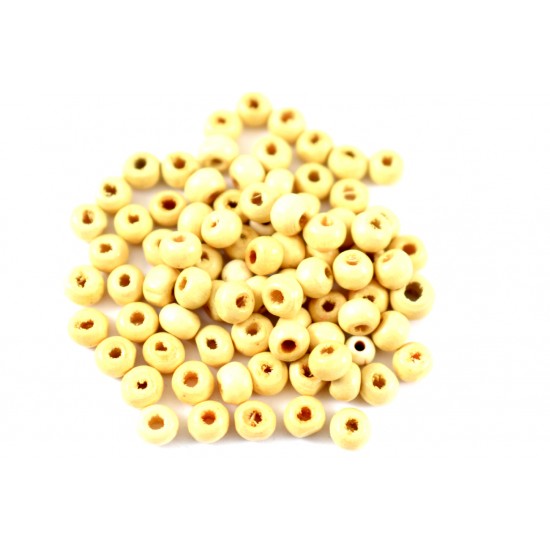 Ξύλινες χάντρες 100 τμχ φυσικό 4mm KSX0011