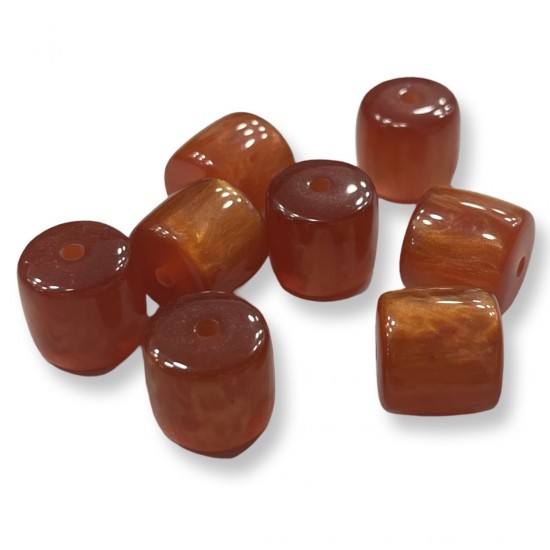 Ακρυλική  χάντρα  καφέ-μελί  13X14mm