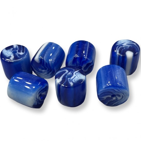 Ακρυλική χάντρα  γαλάζιο  13X14mm
