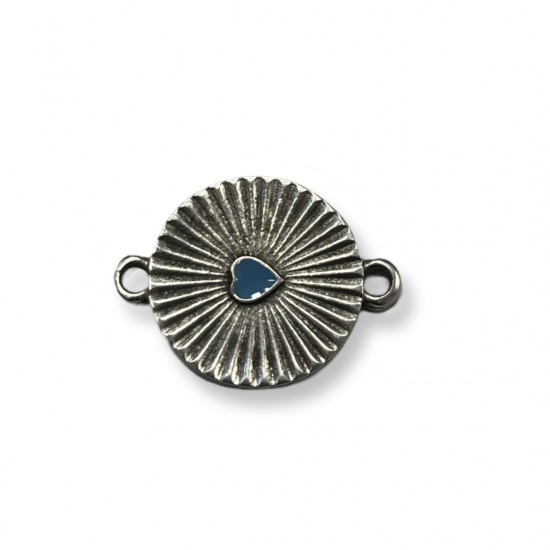 Μεταλλική ρόδα καρδιά   με σμάλτο 2*1,5cm