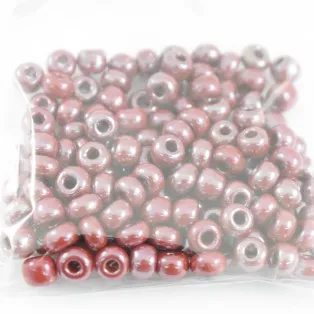Γυάλινο χαντράκι μπορντό 6mm 30grm