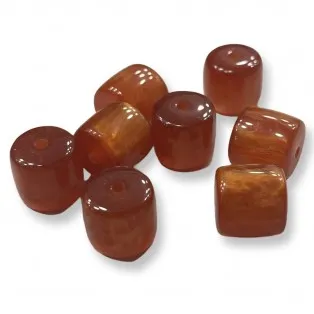 Ακρυλική  χάντρα  καφέ-μελί  13x14mm