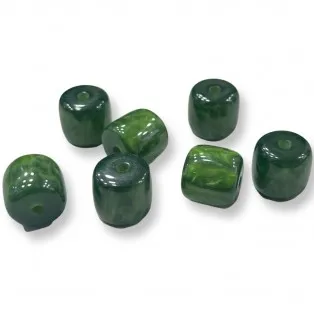 Ακρυλική χάντρα   πράσινο  13x14mm