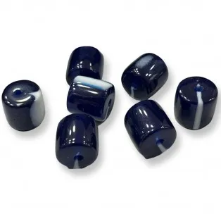 Ακρυλική χάντρα   μπλε    13x14mm