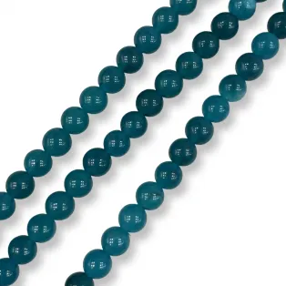Jade Πέτρες 6mm Πετρόλ Στρογγυλές – Σειρά 37cm ~58 Χάντρες