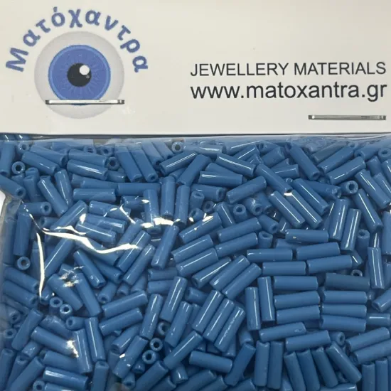 Σιέλ Γυάλινα Χαντράκια Μακαρόνι 7mm 64gr | Χάντρες για Κοσμήματα">