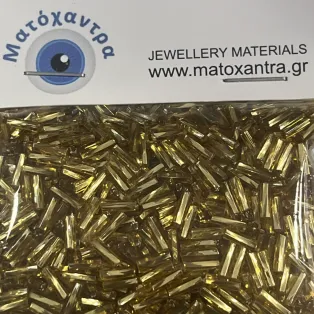 Γυάλινο μακαρόνι μελί ανοιχτό 7mm 64gr