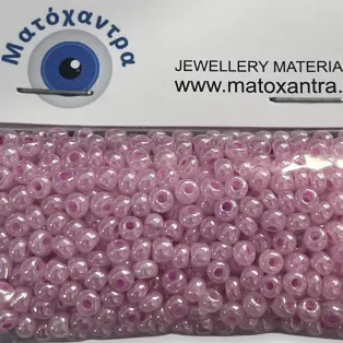 Γυάλινα χαντράκια preciosa  ροζ απαλό 4mm-40gr
