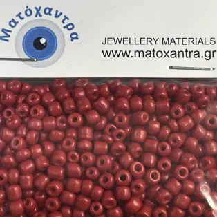 Γυάλινα  χαντράκια- ρόδι  4mm 65 gr
