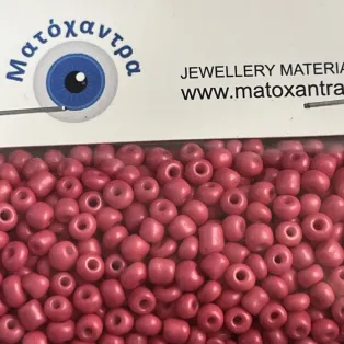 Γυάλινα χαντράκια ροζ 4mm Συσκευασία 64gr