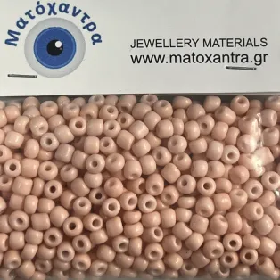 Γυάλινα χαντράκια ροζ 4mm Συσκευασία 64gr