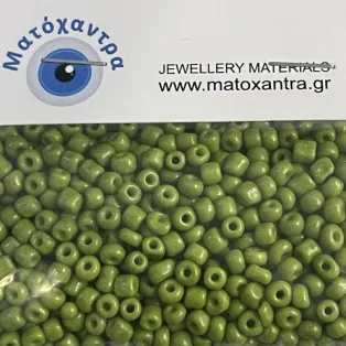 Γυάλινα χαντράκια πράσινο 4mm  64gr