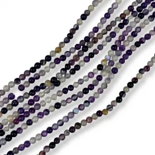 Χάντρα φυσικό αχάτης  μωβ 4mm