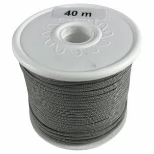 Κορδόνι μακραμέ 2mm γκρι 40m