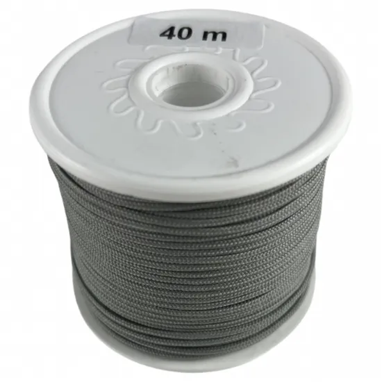 Κορδόνι μακραμέ 2mm γκρι 40m