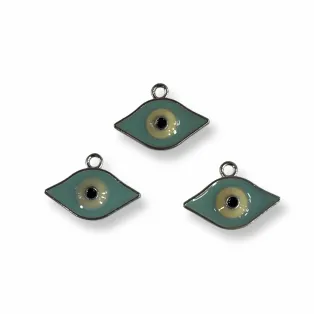 Ματάκι σμάλτο 10τμχ ασήμι  20*14mm