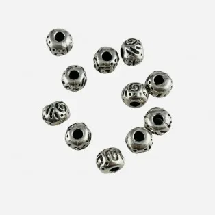Χάντρα Μεταλλική 10 Χ0.8mm Ασημί