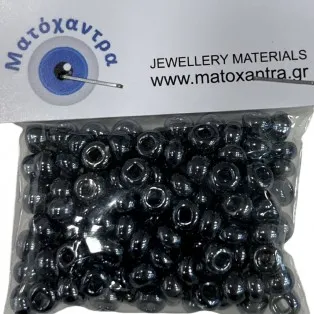 Γυάλινο χαντράκι  αιματίτη  6mm-32grm