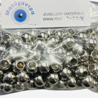 Ακρυλική χάντρα 10mm  σε ασημί  χρώμα