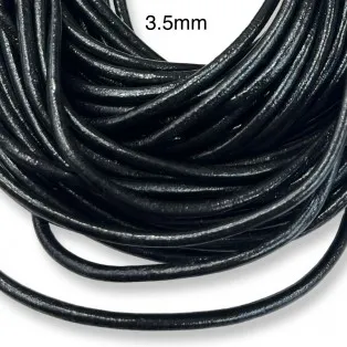 Γνήσιο δέρμα  μαύρο  3.5mm-5m
