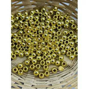 Ακρυλική Χάντρα Χρυσή 5mm με Τρύπα 2mm – Συσκευασία 200 Τεμαχίων