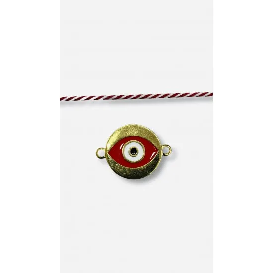 Μεταλλικό μάτι σμαλτένιο κόκκινο 2,5*2cm
