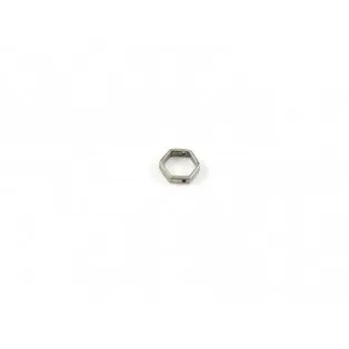 Μπρούτζινο ασημί εξάγωνο  περαστο 1.3*1.3cm