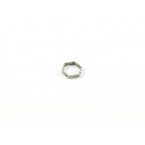 Μπρούτζινο ασημί εξάγωνο περαστό1.6*1.6cm