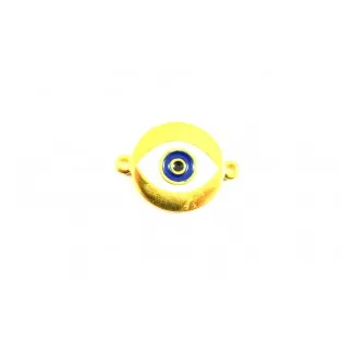Μεταλλικό μάτι σμαλτένιο μπλε 2,5*2cm-5τμχ/mx029