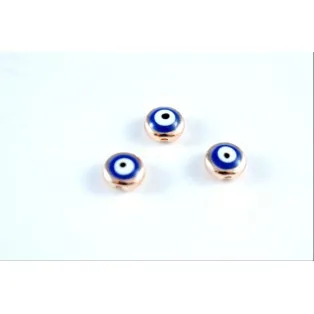 Μεταλλικό μάτι με σμάλτο 7mm μπλε-10τμχ/msm098