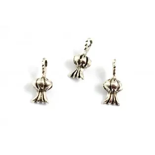 Μεταλλικό ρόδι ασημί 2,2*1cm-20τμχ/mga064