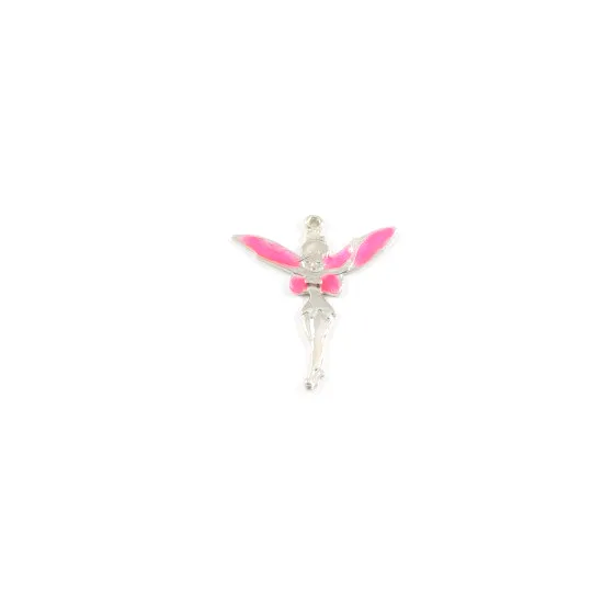 Μεταλλική νεράιδα με σμάλτο ροζ 5.2 * 4.6cm