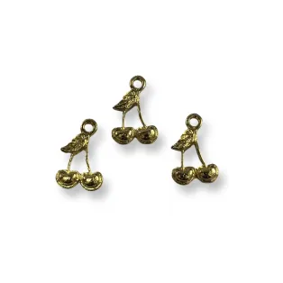 Μεταλλικά κεράσια επίχρυσα 1,8 * 1,2 cm